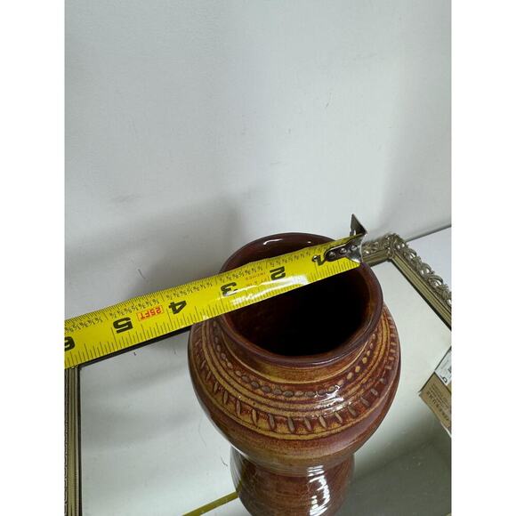 Beautiful Fall Autumn Colored Signed Pottery Vase - Picture 6 of 8